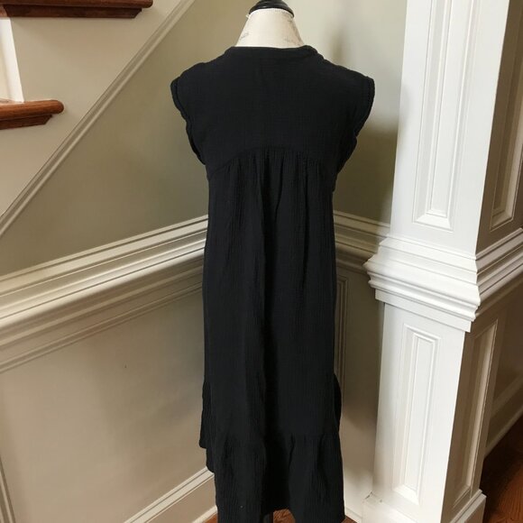 We are Sundays Cotton Gauze Midi Dress Womens 2 Small Black V-Neck Sleeveless - Picture 10 of 11